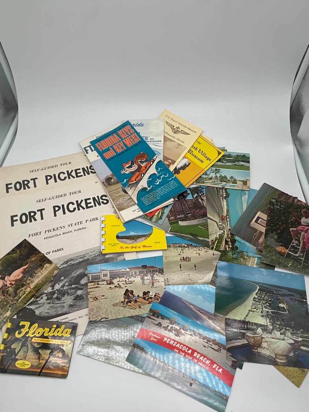 Vintage 1960s Florida Postcard Travel Lot 44 pcs Pensacola Fort Pickens Ephemera